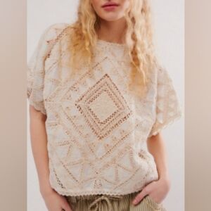 Free People | Ready For It | Lace Women's Blouse in Cream